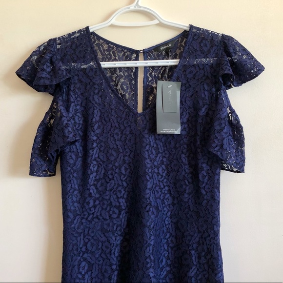 RW&CO Navy Blue Lace Midi Dress - Picture 2 of 4